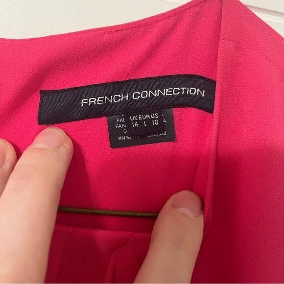 NWT French Connection Primrose Sleeveless Flowy Hot Pink Dress Sz 10 - Picture 2 of 7